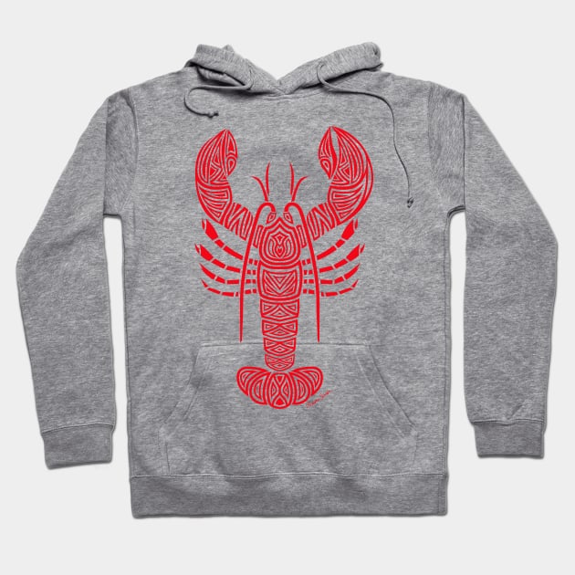 Tribal Maine Lobster Hoodie by artsytoocreations